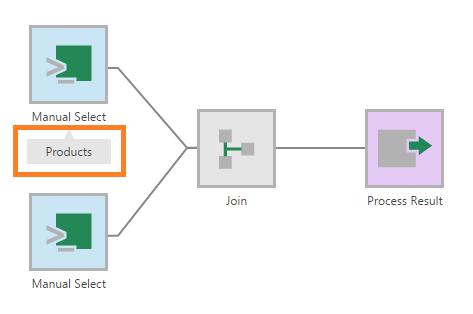 Manual Select transform showing friendly name