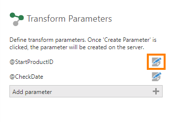 Edit the parameter