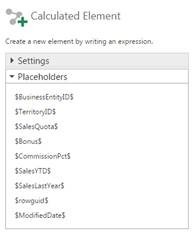 Available placeholders 