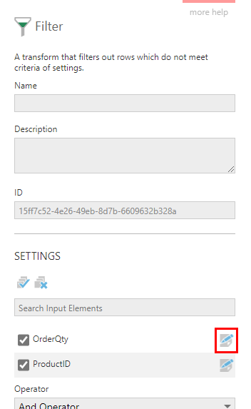 Edit a column's filtering