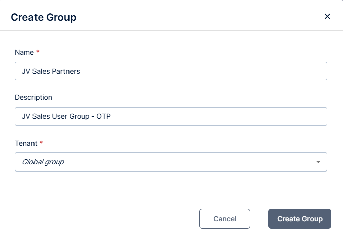 Create a new user group here