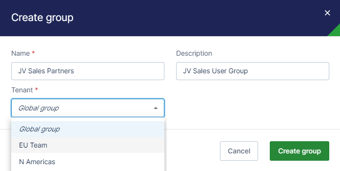 Create a new user group here