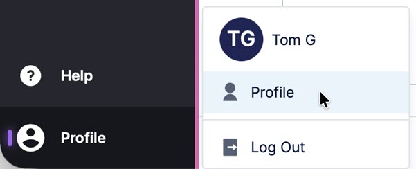 Opening your profile dialog