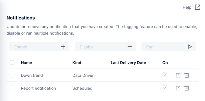 Manage notifications