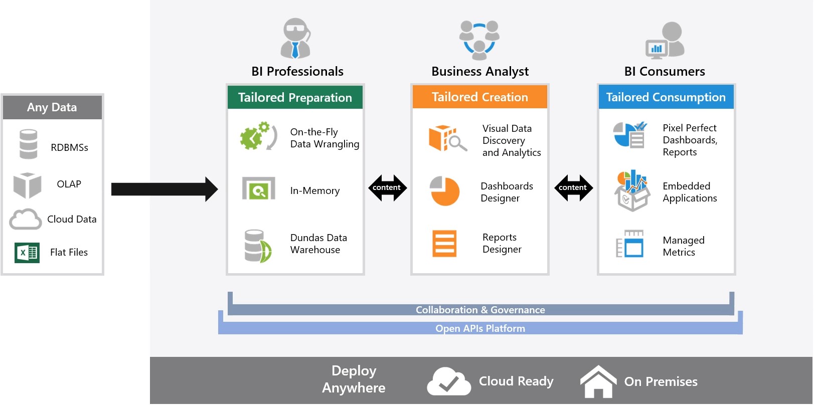 Dundas BI is tailored for different user needs