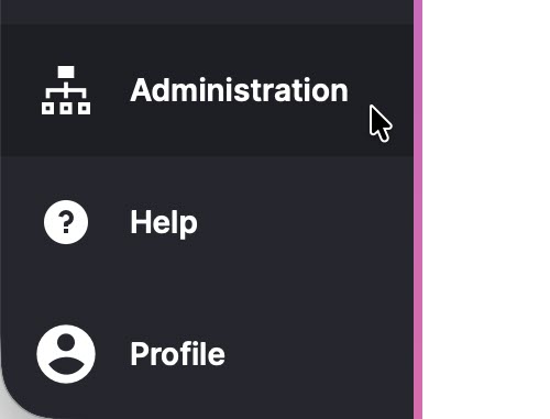 select this option in the managed dashboards & reports menu to open the admin page