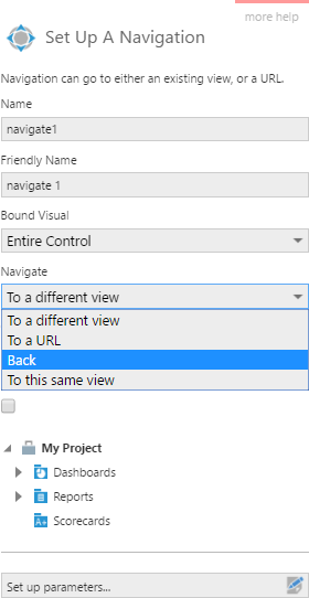 Navigate interaction to go back