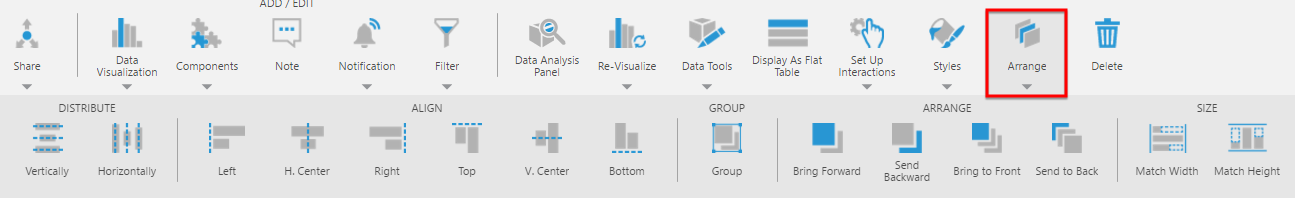 Arrange options for multiple elements