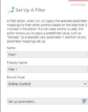 Filter setup dialog
