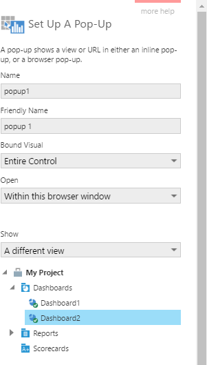 Select Dashboard 2 to be displayed in a different view