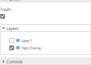Toggle between showing and hiding
