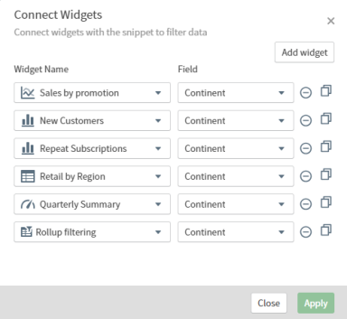 Add or remove visuals or filters you want to filter using this filter snippet
