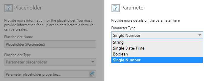 Optional: changing the parameter type 