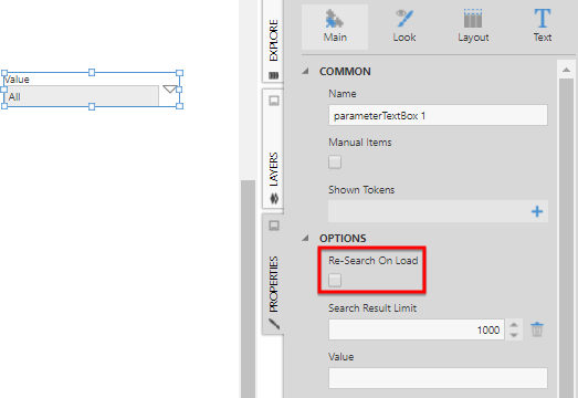 Re-Search On Load property
