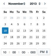 select a date and time for your filter