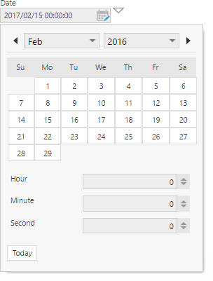 Setting hour, minute and second on a desktop