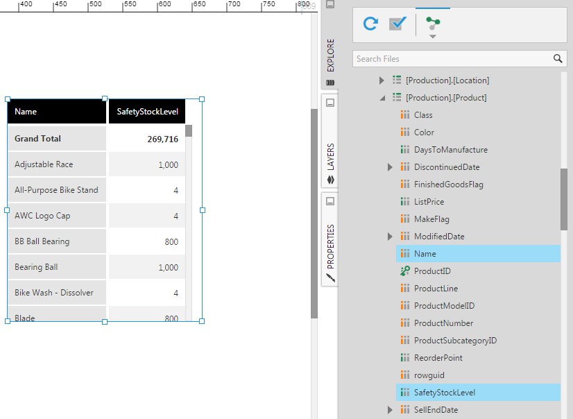 Create a dashboard with a table visualization