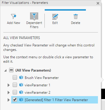Choose a filter's view parameter