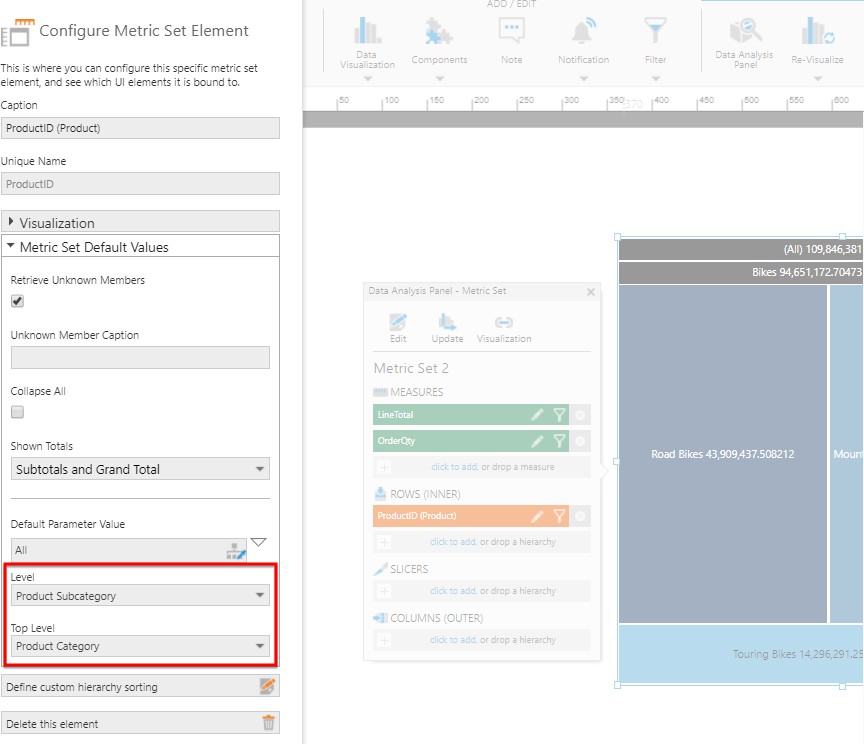 Changing the hierarchy level setting