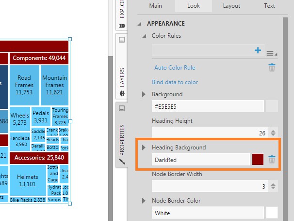 Change the background color of a heading
