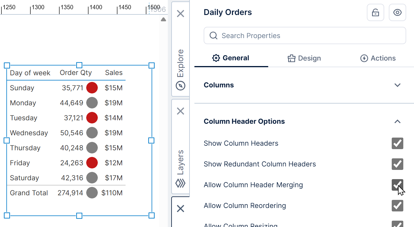 Allow Column Header Merging property