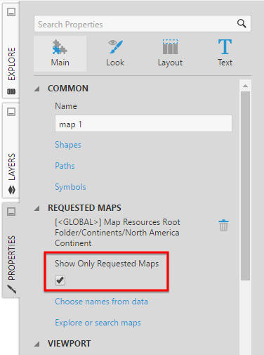 Show Only Requested Maps property