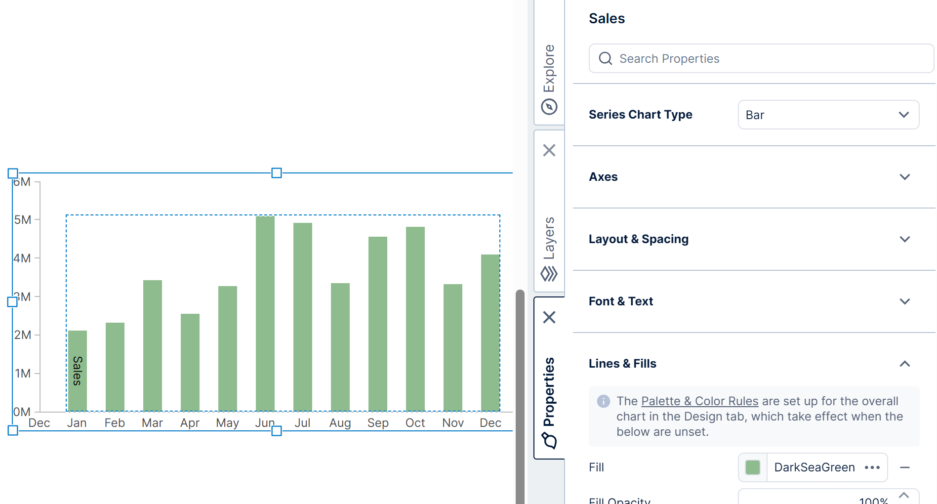 Changing the color of data points for a series