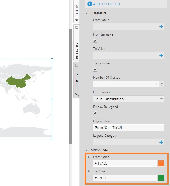Changing the From and To colors