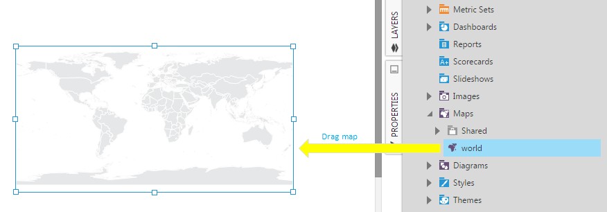 Drag the map to the canvas