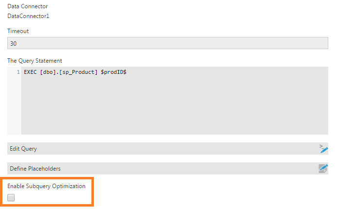 Using a stored procedure with a placeholder
