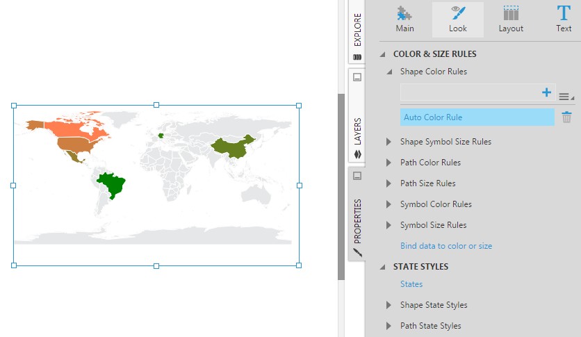 Auto color rule for shapes