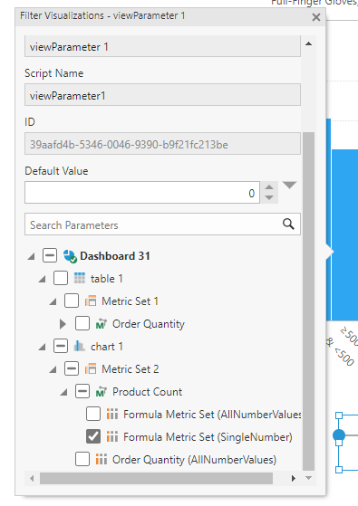 Connect the filter to the SingleNumber parameter 