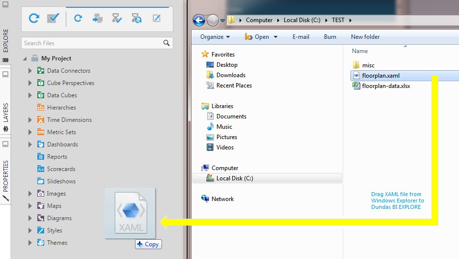 Drag diagram file to Explore window
