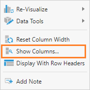 Select columns to show/hide