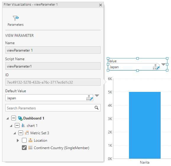 Connecting to bridge parameter named Continent-Country