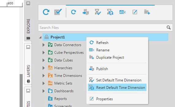 Reset the default time dimension for this project