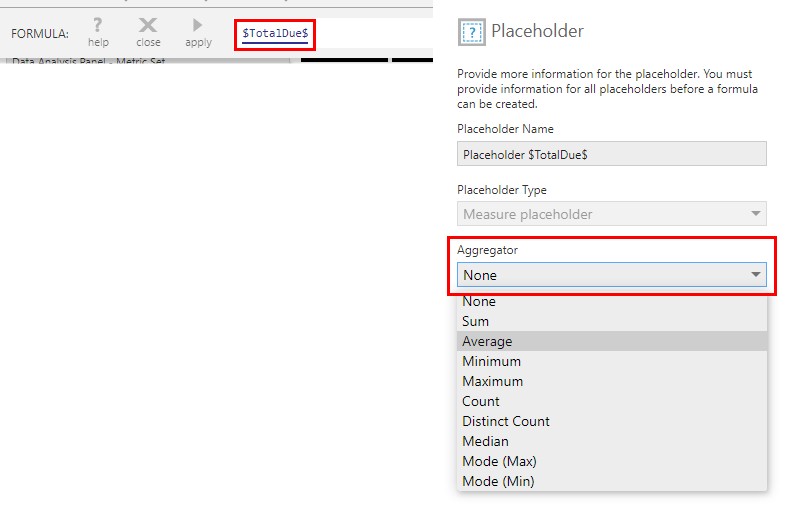  Changing a measure's aggregator in a custom total formula