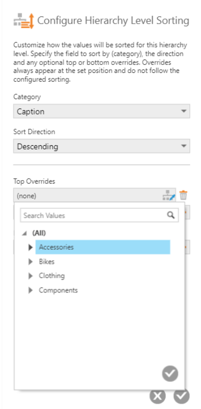 Choose the member to appear on top in the sort order