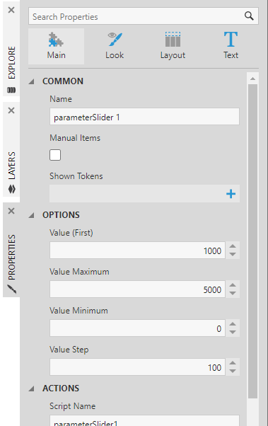 Customizing slider properties