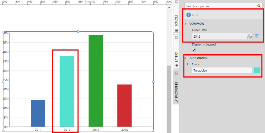 Choose the color and corresponding hierarchy value 