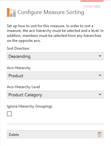  Config ure Measure Sorting dialog