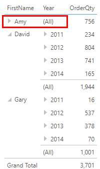 Collapsing the middle column's values