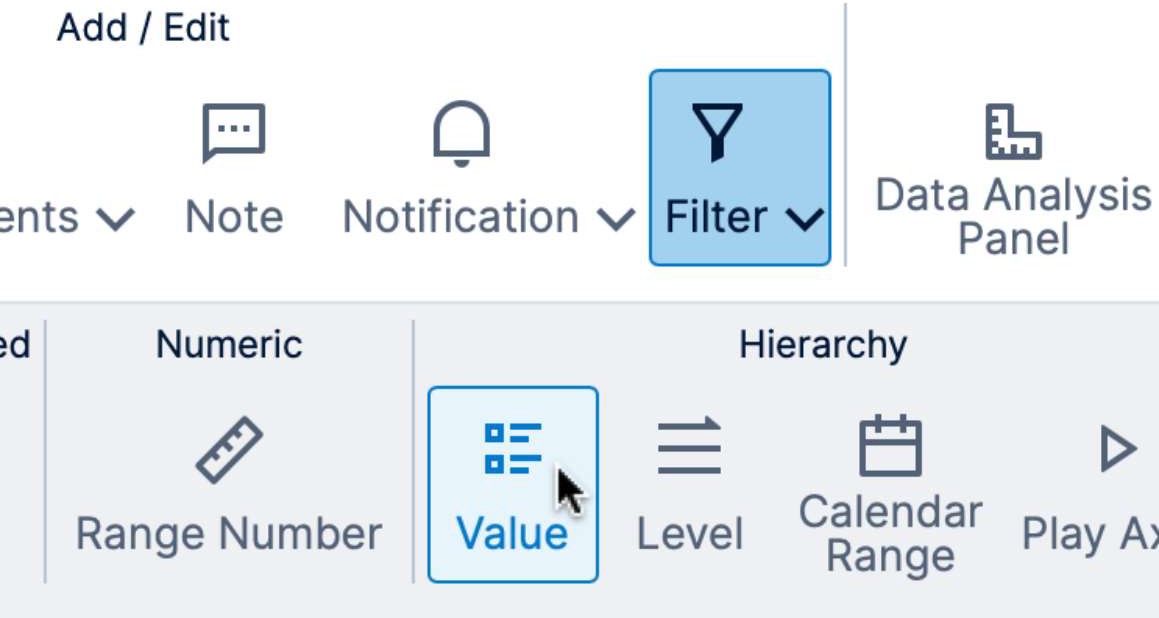 Adding a hierarchy value filter