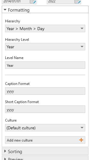 Formatting options 