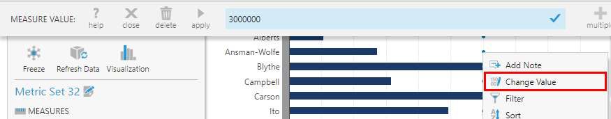Right-click to change value