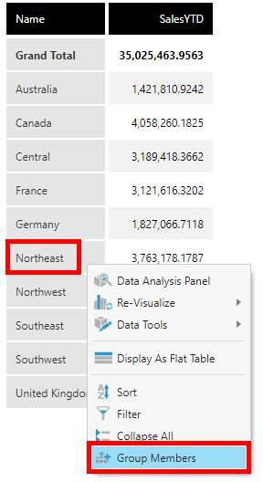 Select Group Members from the context menu