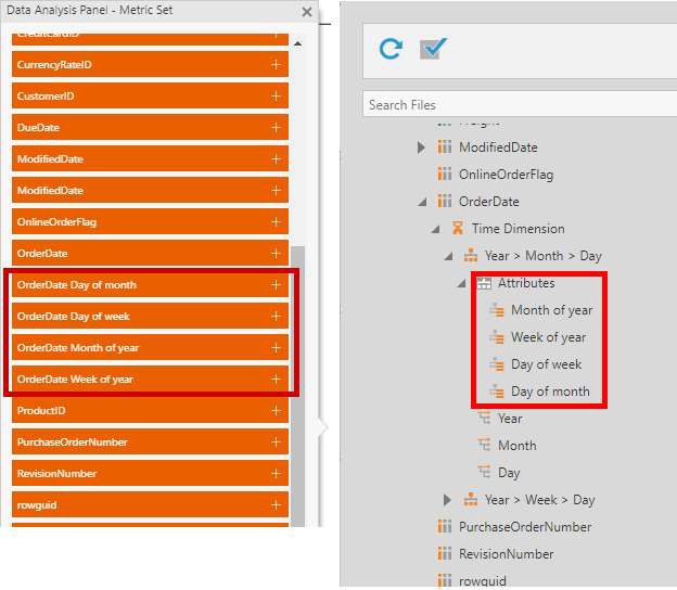 Click to add or drag a time dimension attribute