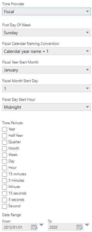 Fiscal time dimension options