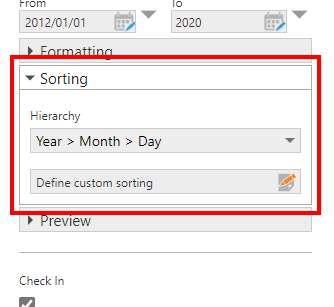 Sorting a time dimension