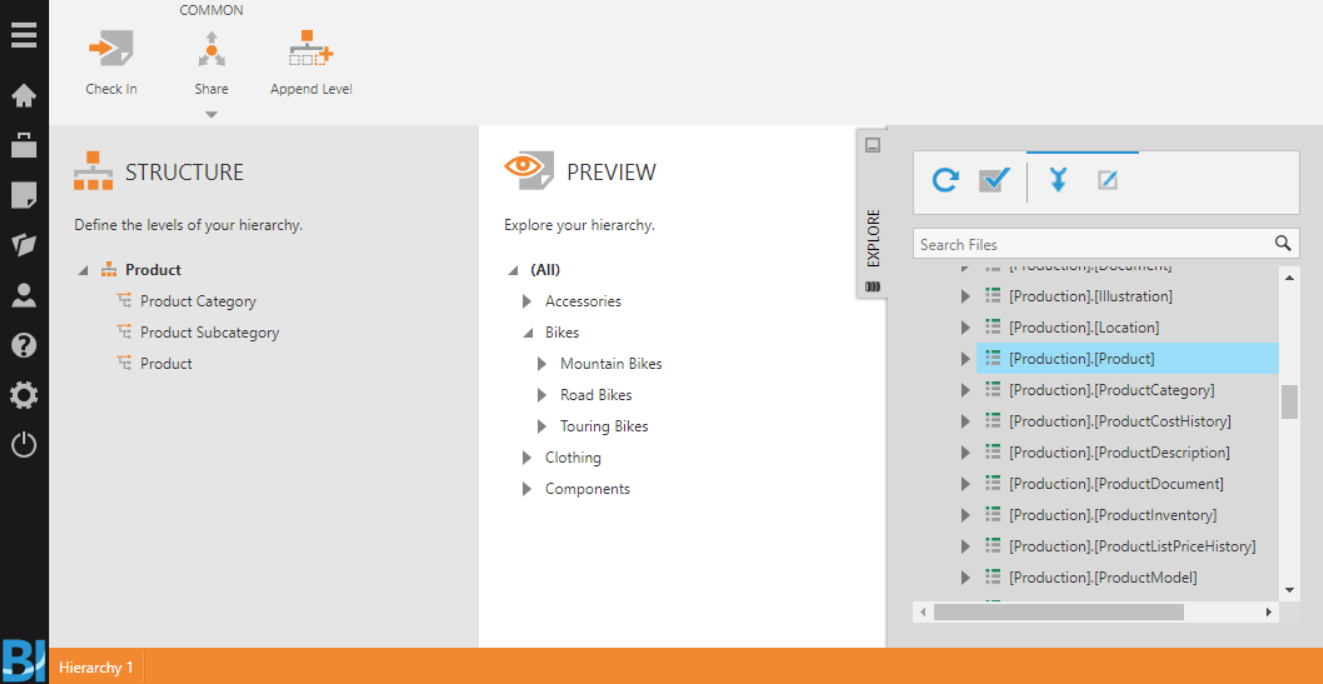 Hierarchy Structure and Preview